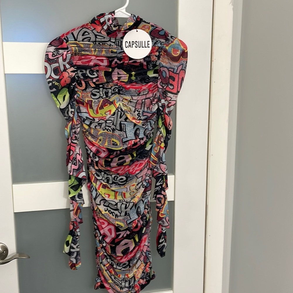 Capsulle  Tye Dye Long Sleeve Dress Size M
